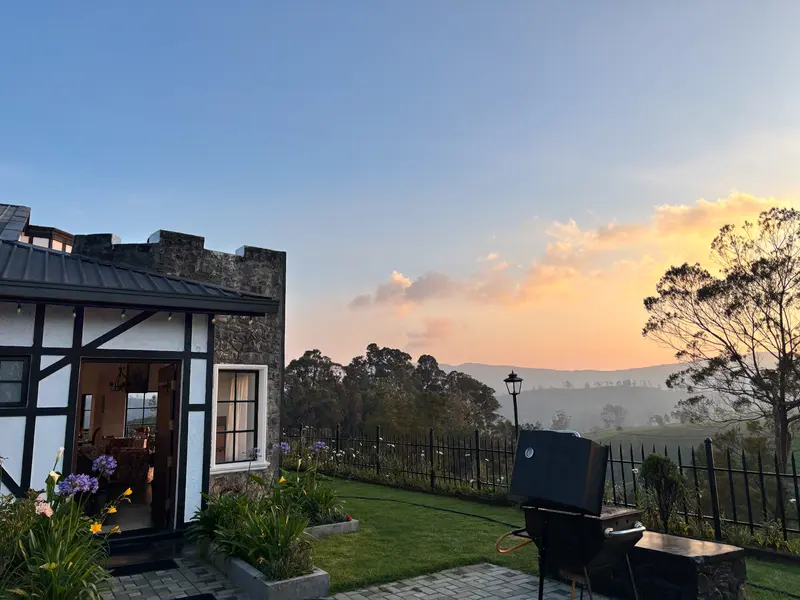 Sunset over the valley, seen from the garden